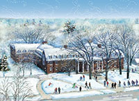 Albion College Wesley Hall Winter Print