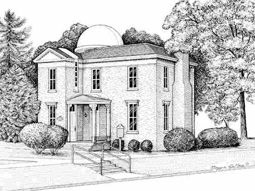 Obervatory Albion College Line Art print by Maggie LaNoue