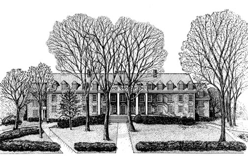 Wesley Hall Albion College Print by Maggie LaNoue