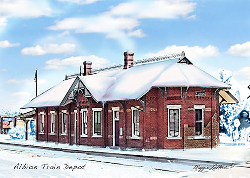 Albion Train Depot Giclee Art Print