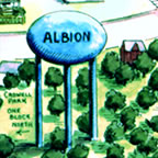 Aerial View of Albion MIchigan 1993 Overall view