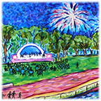 River Mural - Summer, Bandshell, Albion, Michigan