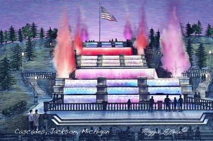 Cascades Color Giclee Print by Maggie LaNoue Jackson Michigan
