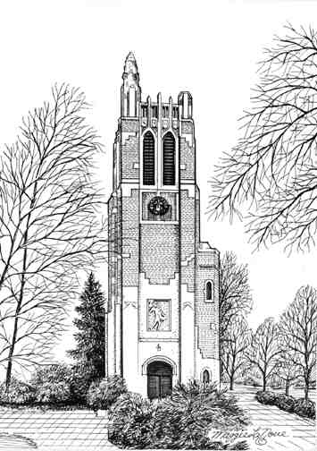 Beaumont Tower, Michigan State University, Art by Maggie LaNoue