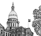Capitol Building Lansing limited Edition Print Art by Maggie LaNoue