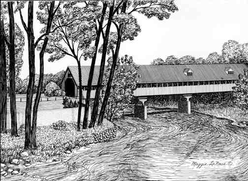 Covered Bridge Frankenmuth - Art by Maggie LaNoue