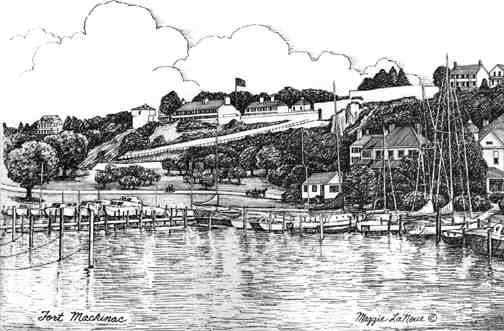 Fort Mackinaw Line Art