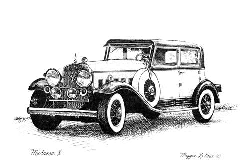 Madame X Classic Cadillac Line Art