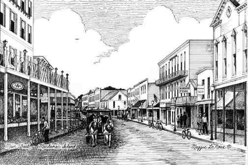 Main Street Mackinac Island Line art