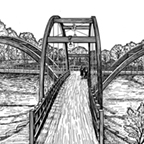 The Tridge Midland Limited Edition Print by Michigan Artist Maggie LaNoue