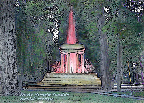 Brooks Memorial Fountain, Marshall, Michigan